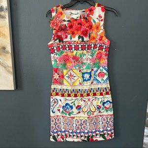 Floreta floral size 4 sleeveless women’s dress embroidered nwt